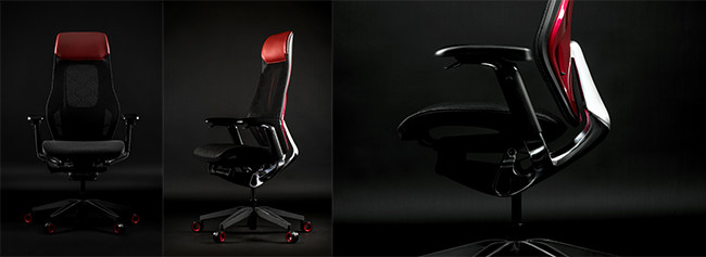 A GT Roc Chair Red Racing Car preside a cadeira respirável confortável 4 do jogo do giro